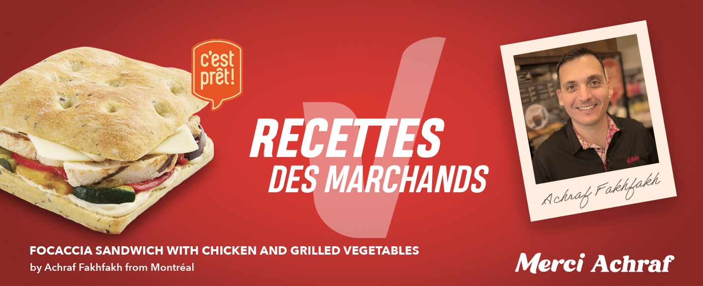 Focaccia sandwich with chicken