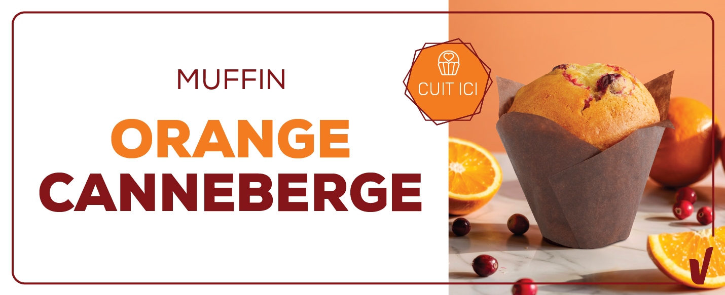 Muffin orange canneberge. Cuit ici