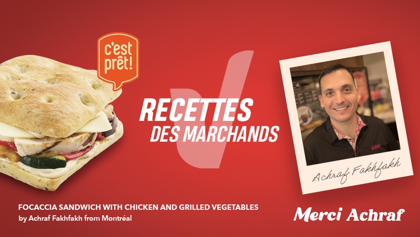 Focaccia sandwich with chicken